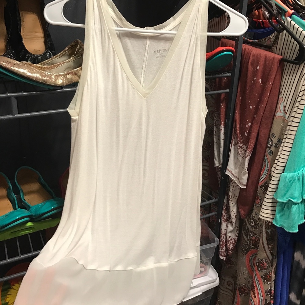 Cream V neck top