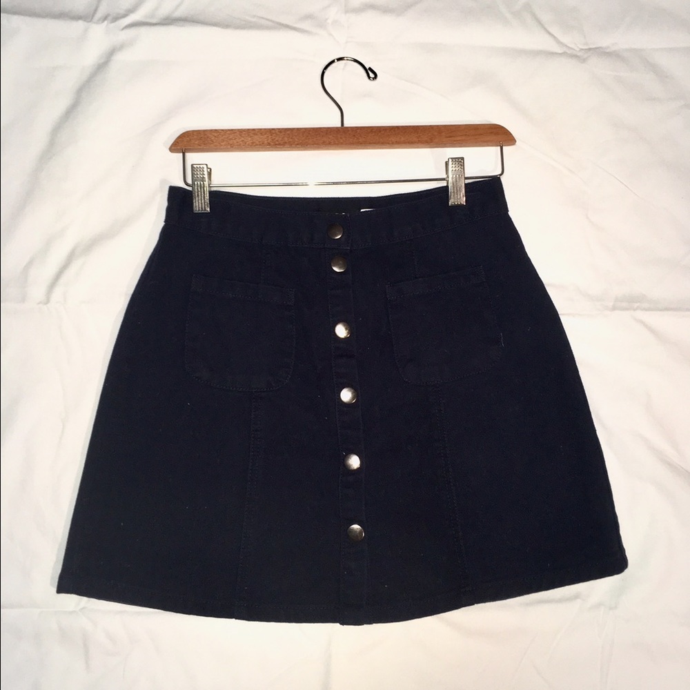 Navy Button-Up Skirt From Urban!