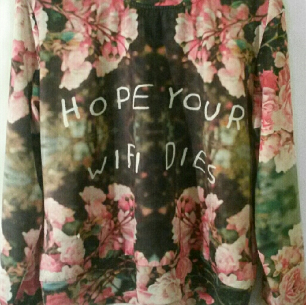 Long Sleeves Floral Sweatshirt