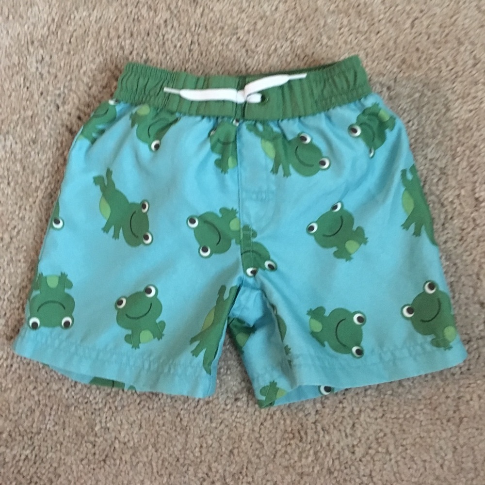 Gymboree frog swim trunks, 6-12 months