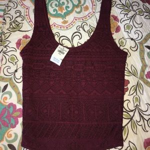 Hollister maroon crop top new with tags