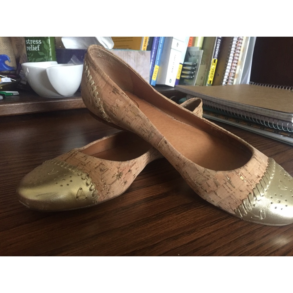 Jack Rogers Delfino ballet flats gold 7.5