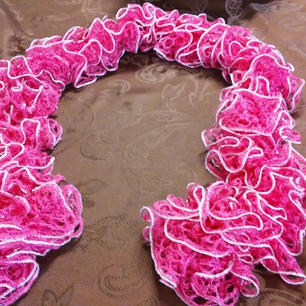 Handmade brand new pink glitter scarf