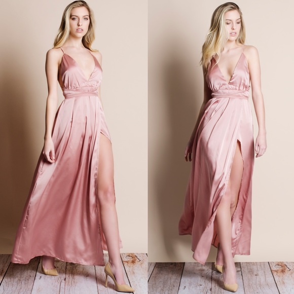 xx Satin Tie Up Backless Maxi Dress - Picture 4 of 4