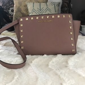 Studded rose Michael Kors satchel