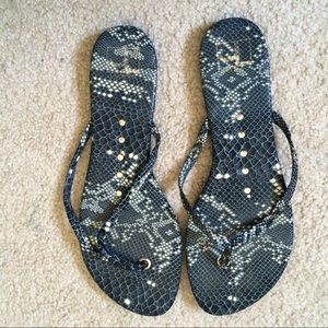 J Slides Faux Snake Skin Sandals