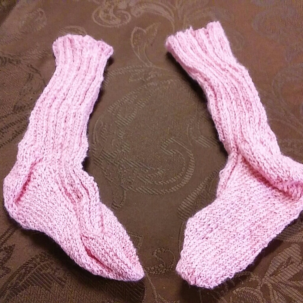 Handmade brand new light pink glitter socks
