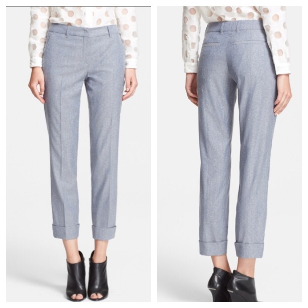Burberry London Odell Wool Mulberry Silk Trousers