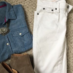JCREW  Toothpick white skinny jeans