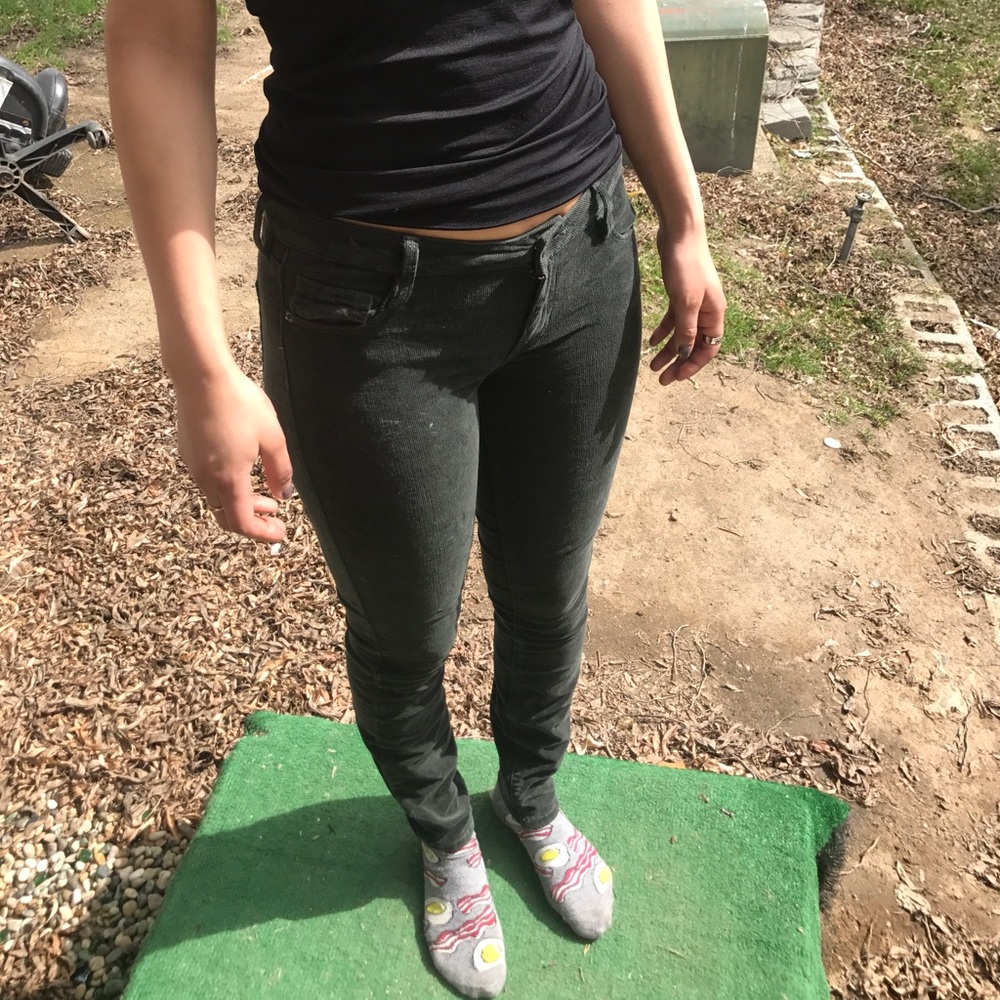 Brandy Melville brand !Corduroy dark green jeans!