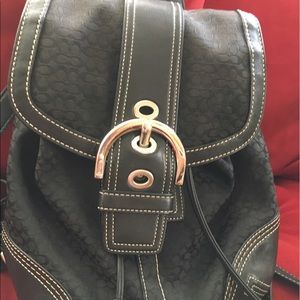 Women's black Coach backpack purse
