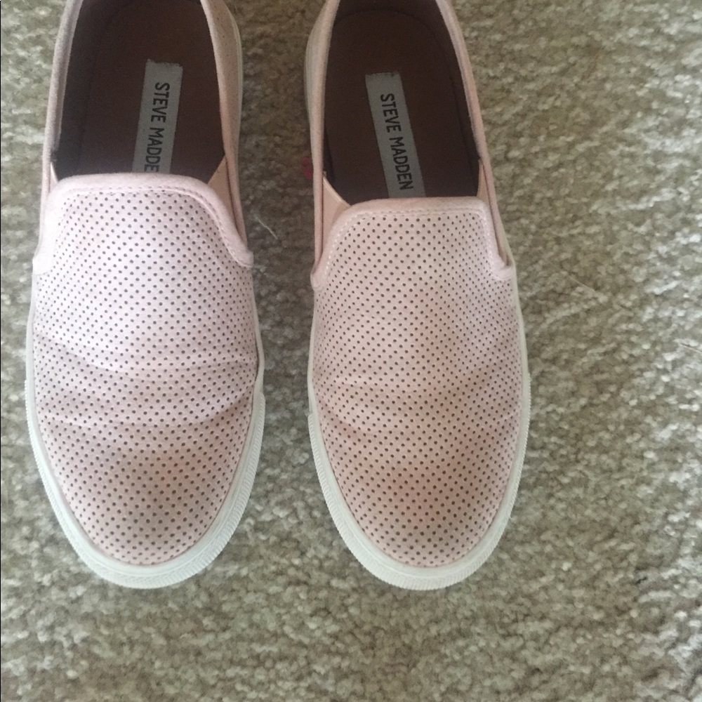 Baby pink Steve Madden slip ons