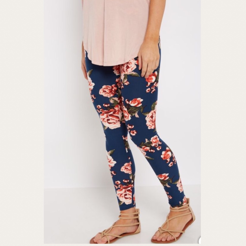 LulaRoe Inspired Floral Rose Leggings