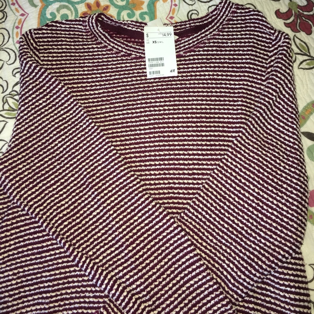 Red and white sweater; new with tags