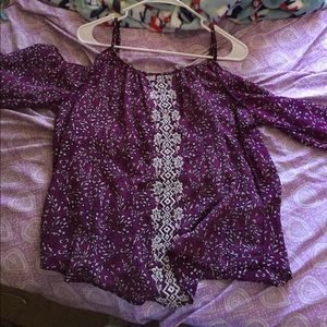 Purple open-shoulder top