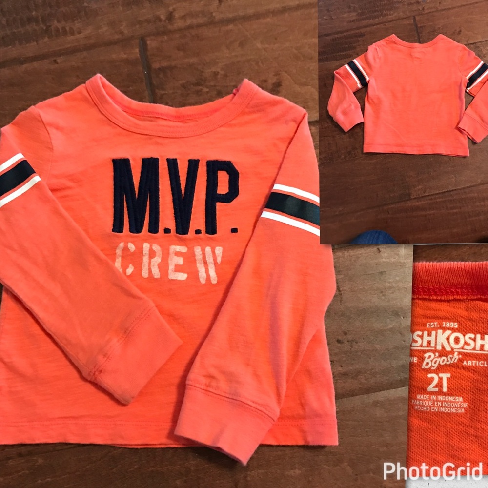 Orange OSHKOSH Boys 2T Long sleeve T-Shirt.