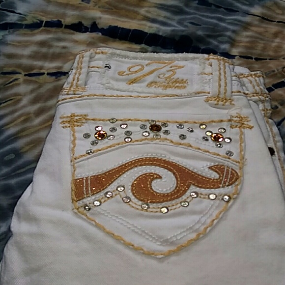 Pepe {London} Jeweled Denim Capri's - Picture 2 of 8