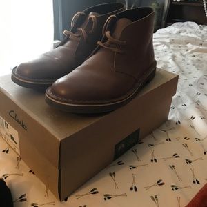 Men's Clarks chukka boots.