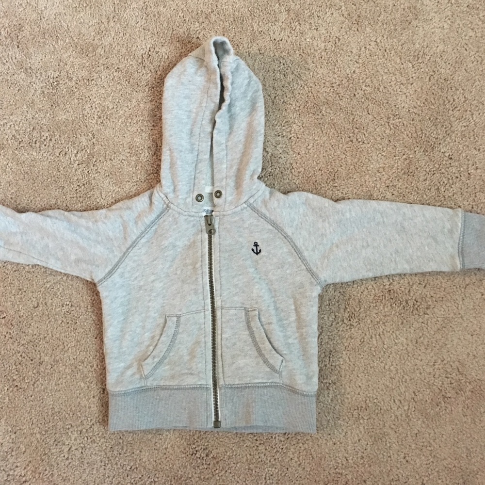 Carter's zip up hooded jacket, grey, 12 M