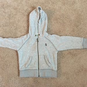 Carter's zip up hooded jacket, grey, 12 M