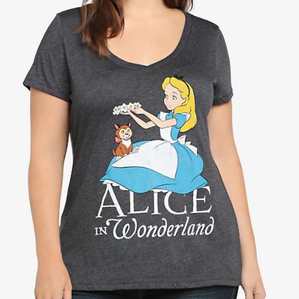 Torrid Grey Alice in Wonderland T Shirt