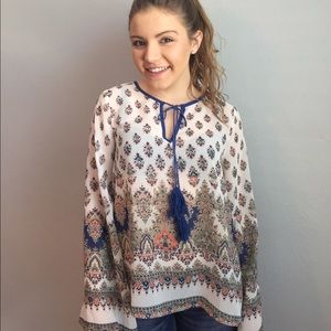 Bell-sleeve blouse