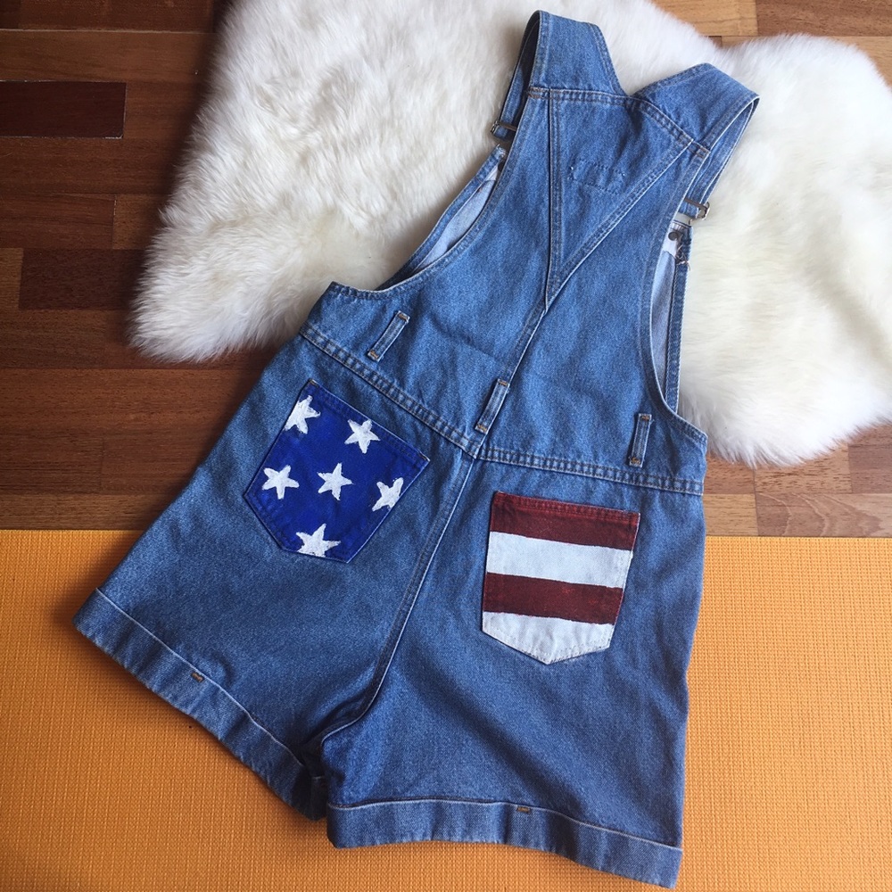 ❌SOLD❌Hand Painted Patriotic Overalls