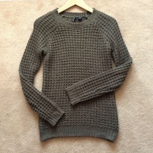 Green Sweater, Olive Green Chunky Knit Sweater XS