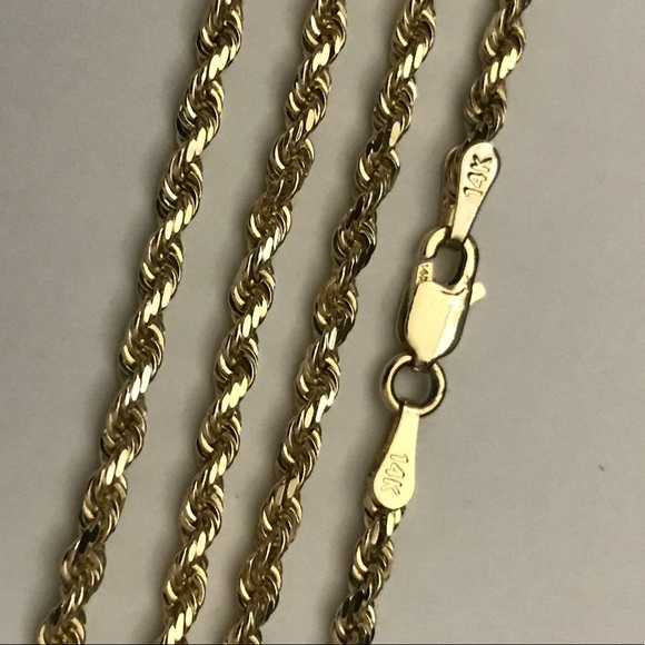 14k REAL SOLID GOLD!! Rope Chain - Picture 2 of 7