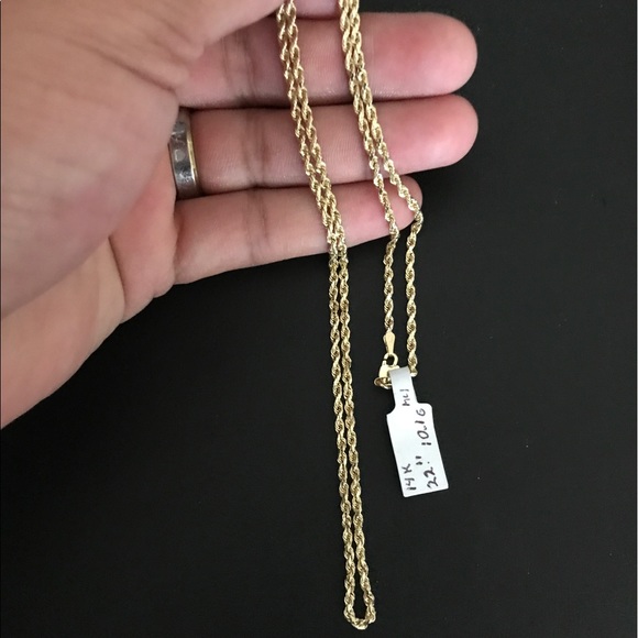 14k REAL SOLID GOLD!! Rope Chain - Picture 5 of 7