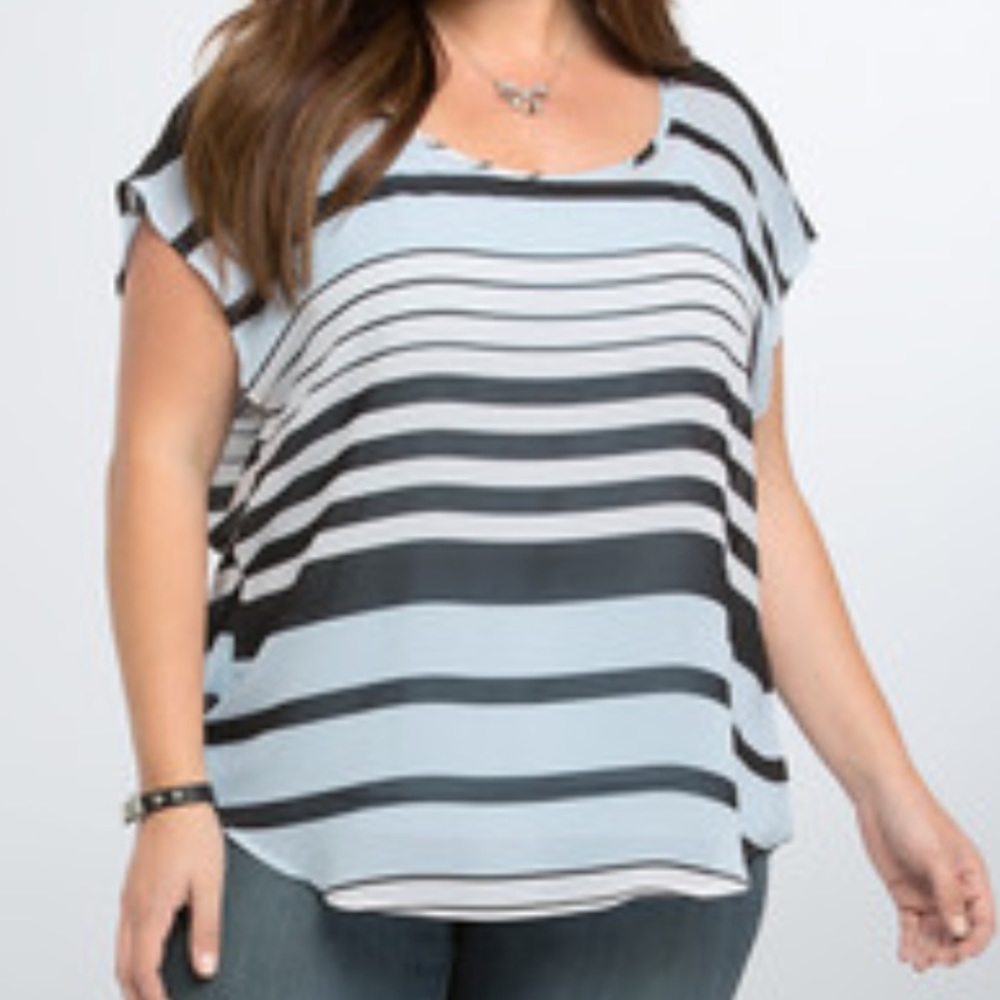 Torrid Button Back Striped Shirt