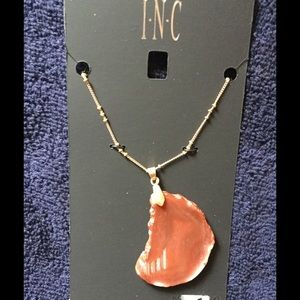 INC Beautiful Agate slice long pendant. SALE!
