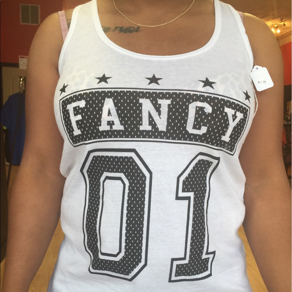 White Fancy Print Top