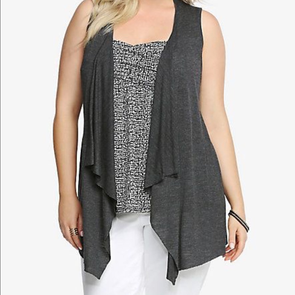Torrid Split back Drape Vest