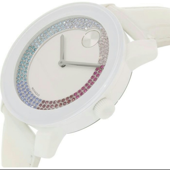 Movado leather women ivory rainbow watch - Picture 2 of 2