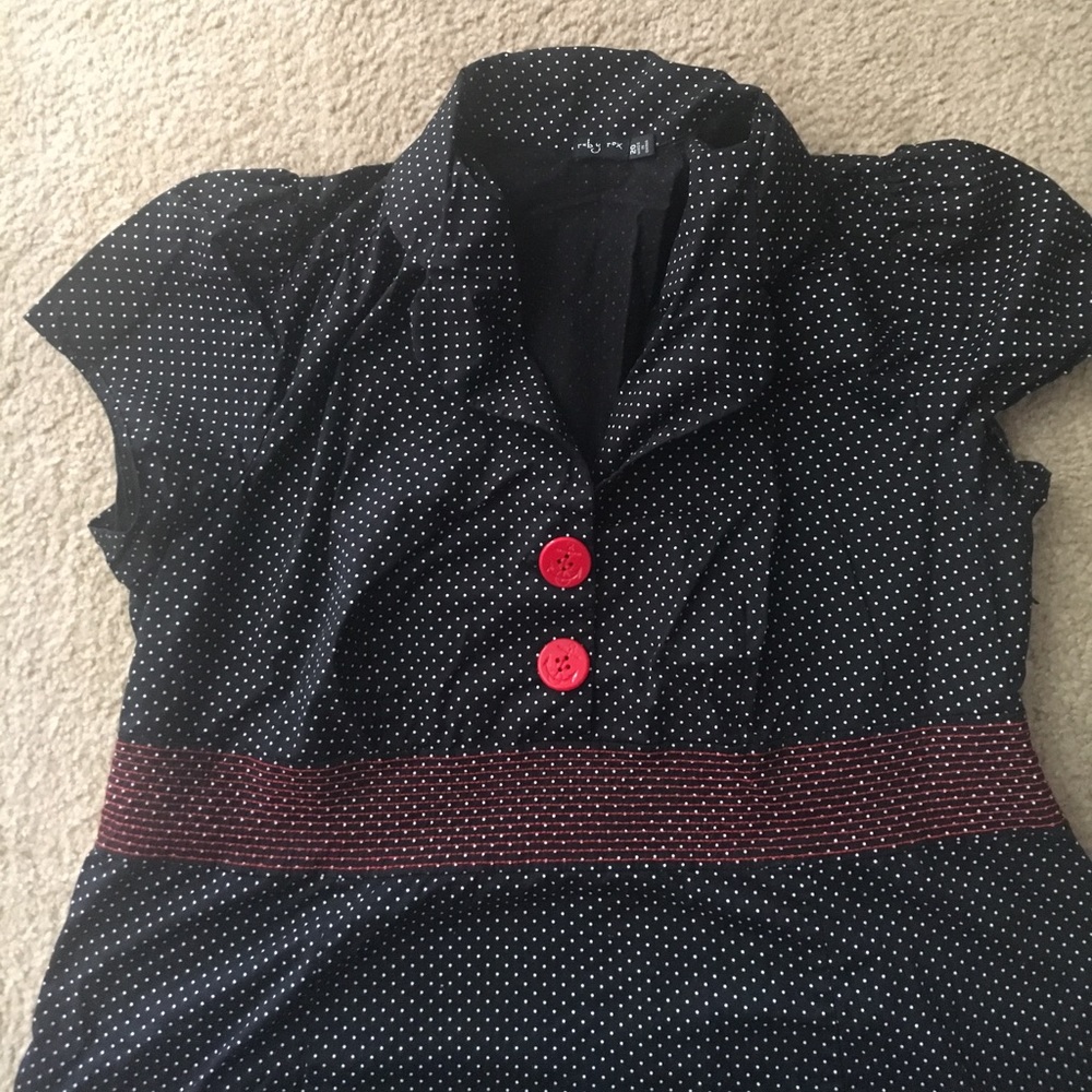 Retro Vintage Inspired Plus Size Polka Dot Dress