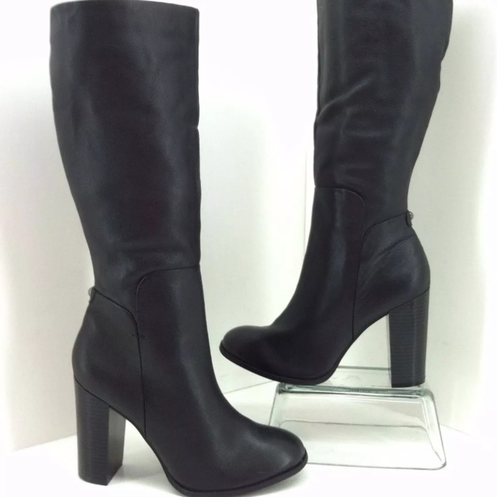 Liz & Co. beautiful black leather bootie heels