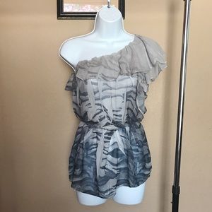 F21 Gray Zebra Print Blouse