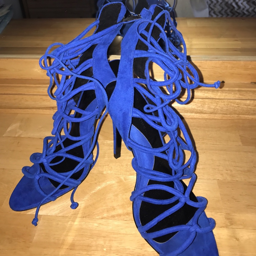 Laced up heeled sandal