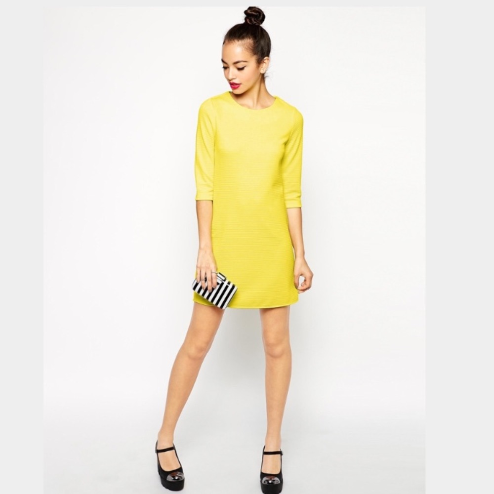 ASOS yellow shift dress Sz 2P