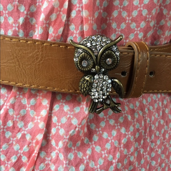 Charming Charlie Rhinestone Owl Pendent Belt - Picture 2 of 3