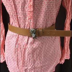 Charming Charlie Rhinestone Owl Pendent Belt