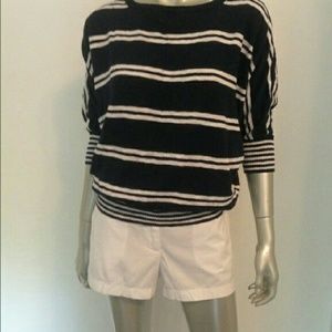 NWOT Michael Stars Striped Dolman Sweater Navy