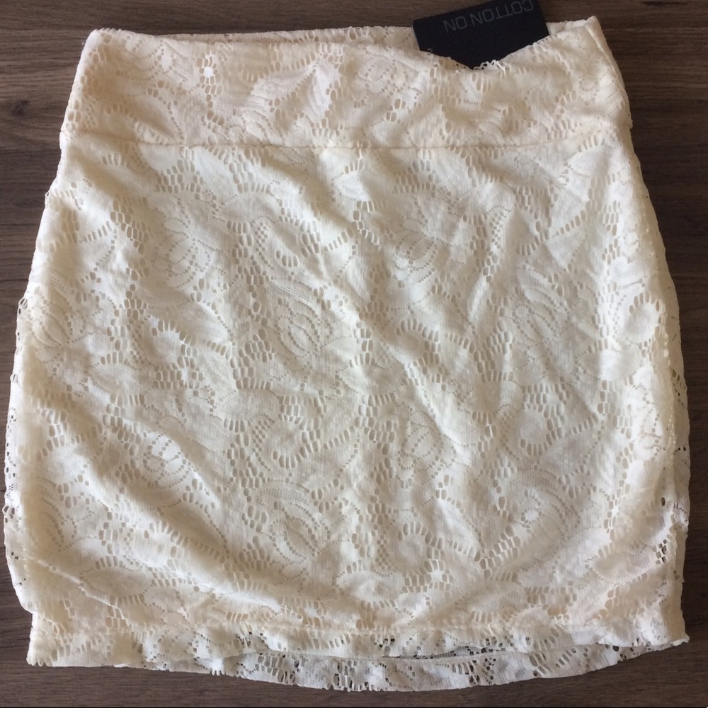 Cream Lace Skirt