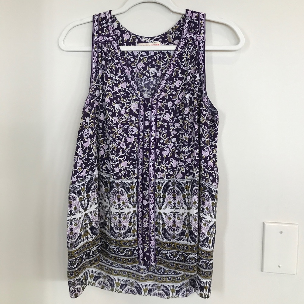 Rebecca Taylor sleevesless, rayon blouse.