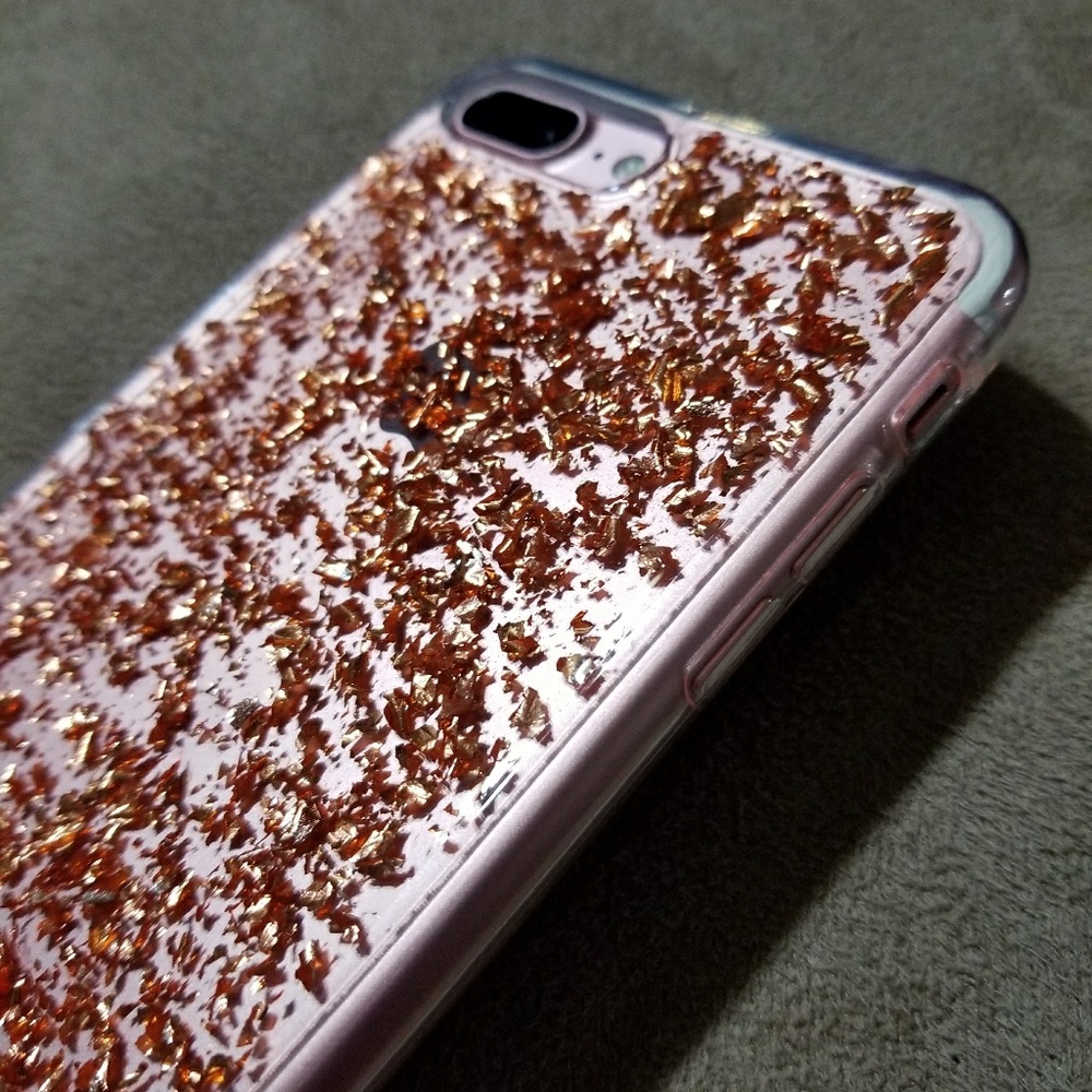 iPhone 6/6s/6s+/6+/7/7 Plus Case Rose Gold Flakes - Picture 2 of 4