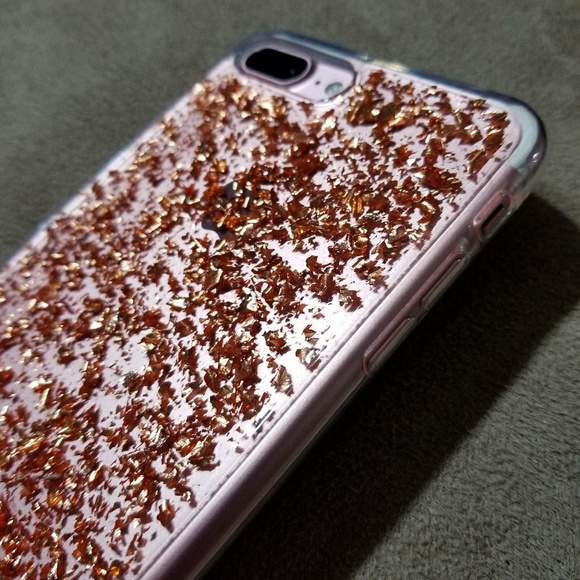 iPhone 6/6s/6s+/6+/7/7 Plus Case Rose Gold Flakes - Picture 2 of 4