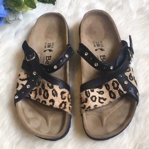 Birkenstock Betula Leopard Print Bling Sandals