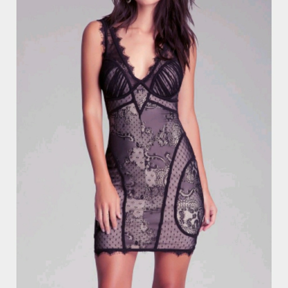 Bebe black lace dress