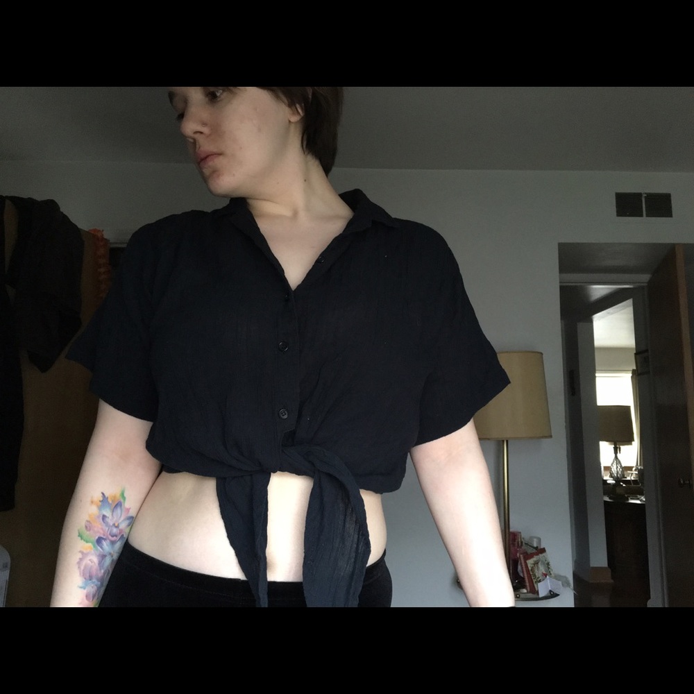 Silverstream 90s tie up crop top